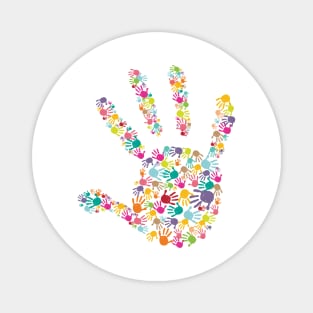 colorful baby handprint kids hands Magnet